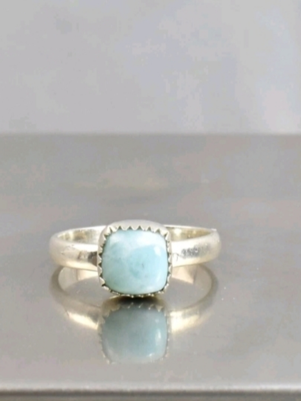 Vintage Sterling Silver Larimar Ring.